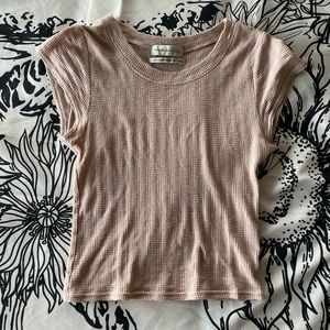 Urban Outfitters Pink Cropped Top Stretchy Thermal